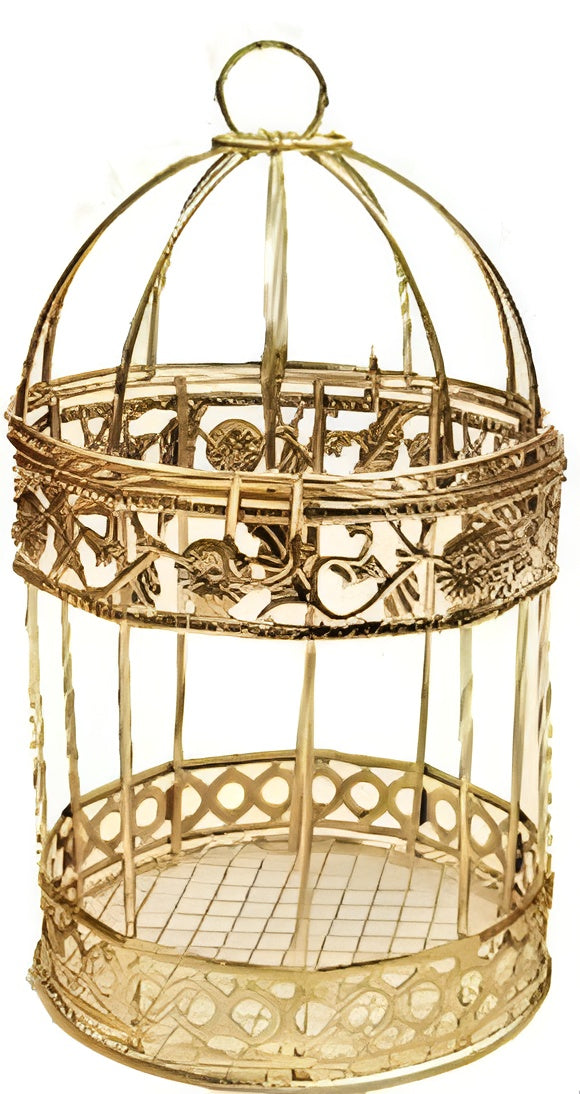 Set of 3 Metallic Bird Cages