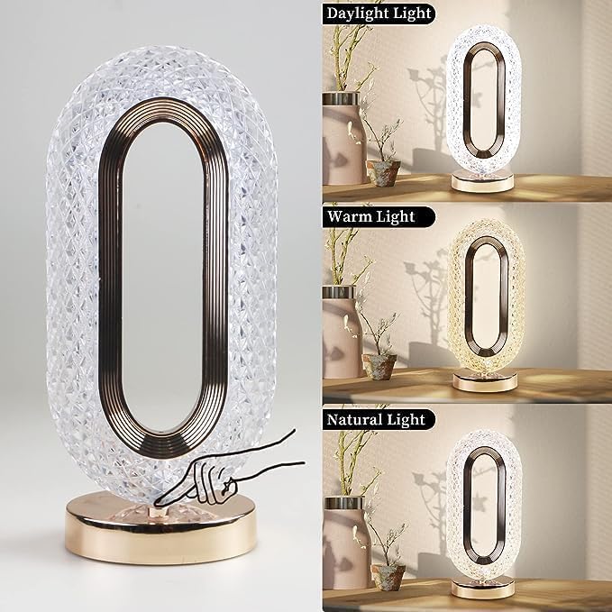 Oval Shape Crystal Lamp