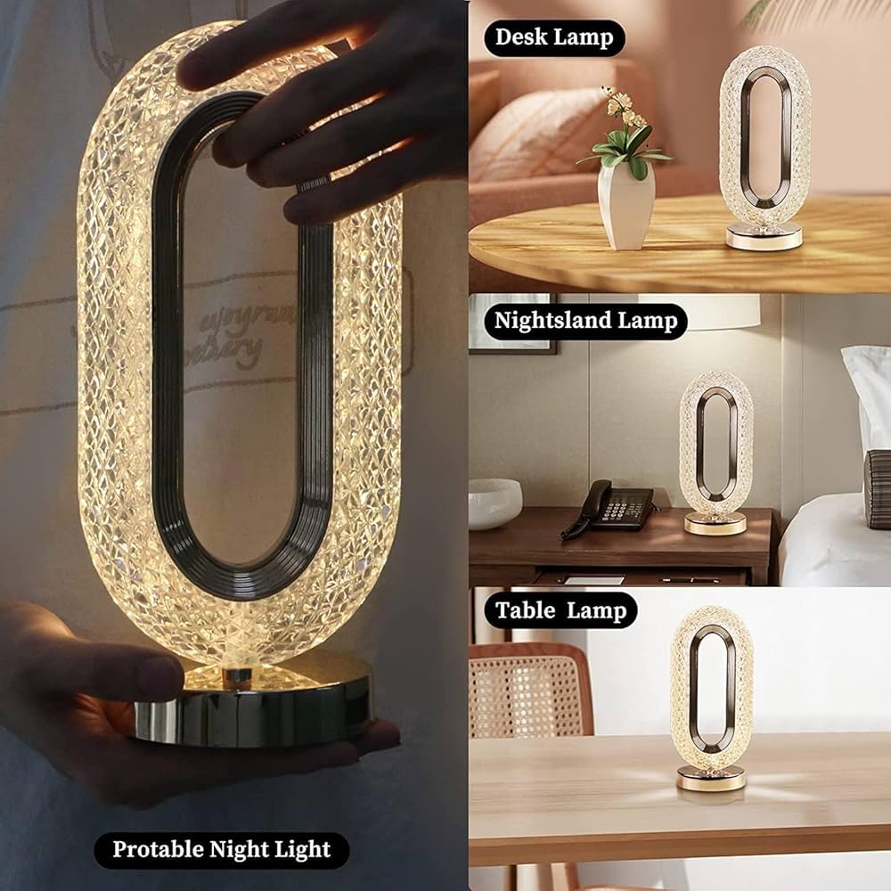 Oval Shape Crystal Lamp
