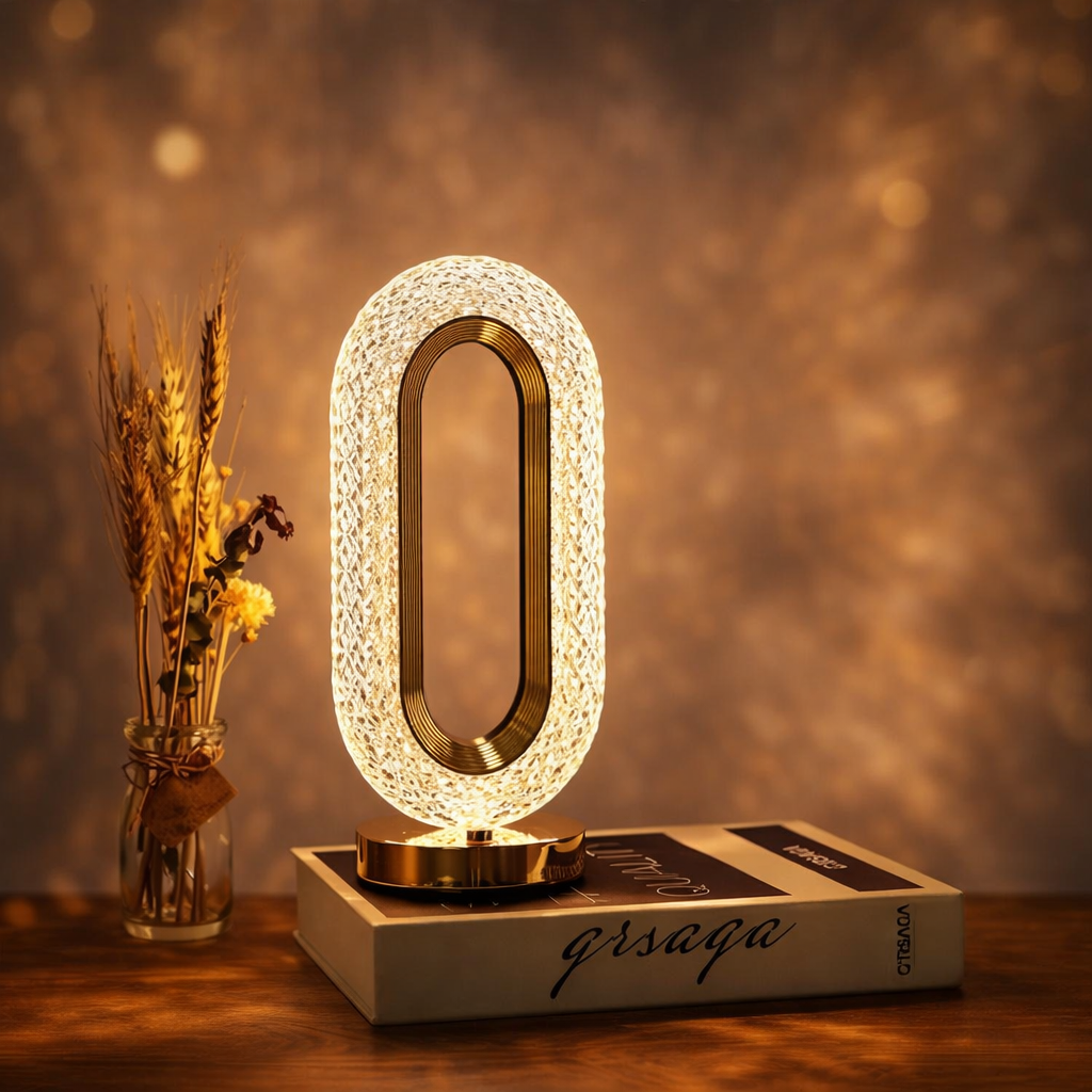 Oval Shape Crystal Lamp