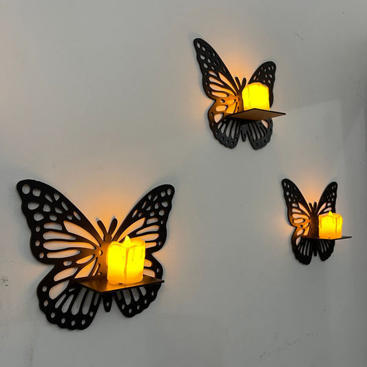 3 Pcs Butterfly Frame Shelf Wall Art