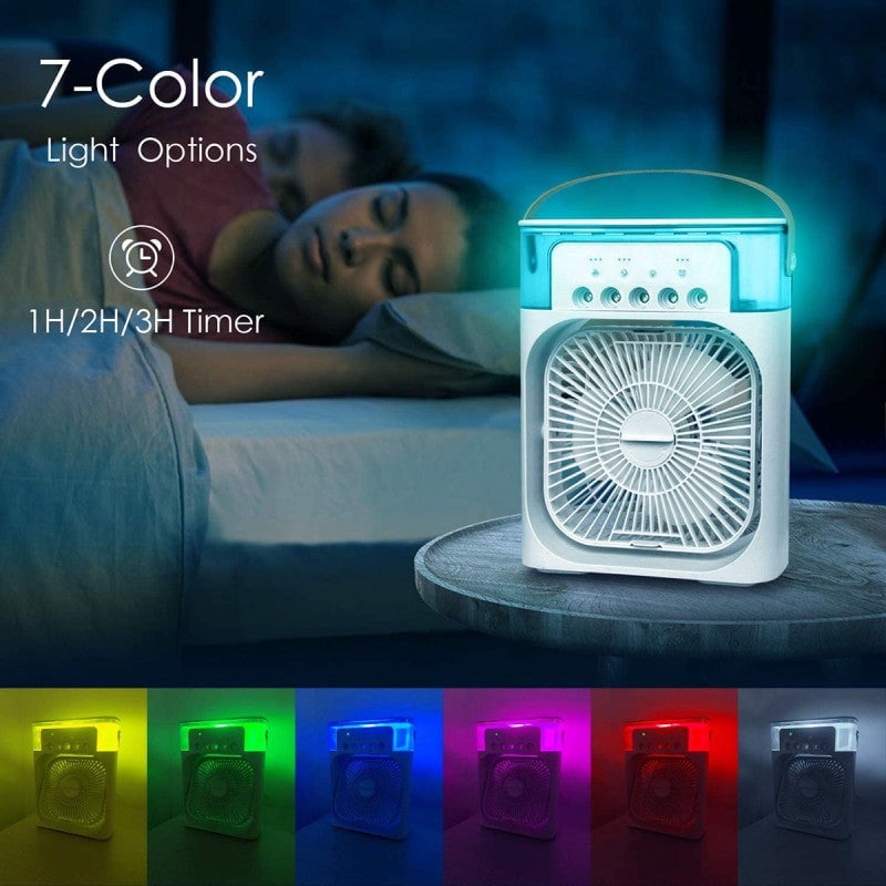 Portable Air Cooler Fan with LED Light & Mist Spray